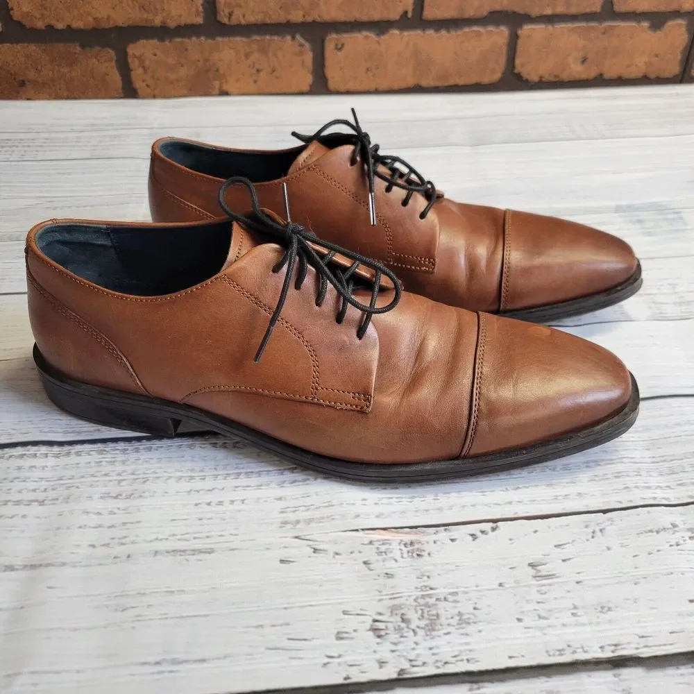 Cole Haan Grand‎ Os Lace Up Oxford Size 13 M Brown Leather FT C27033 H 18
